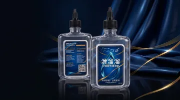 Front and back views of blue Smoooth bottles